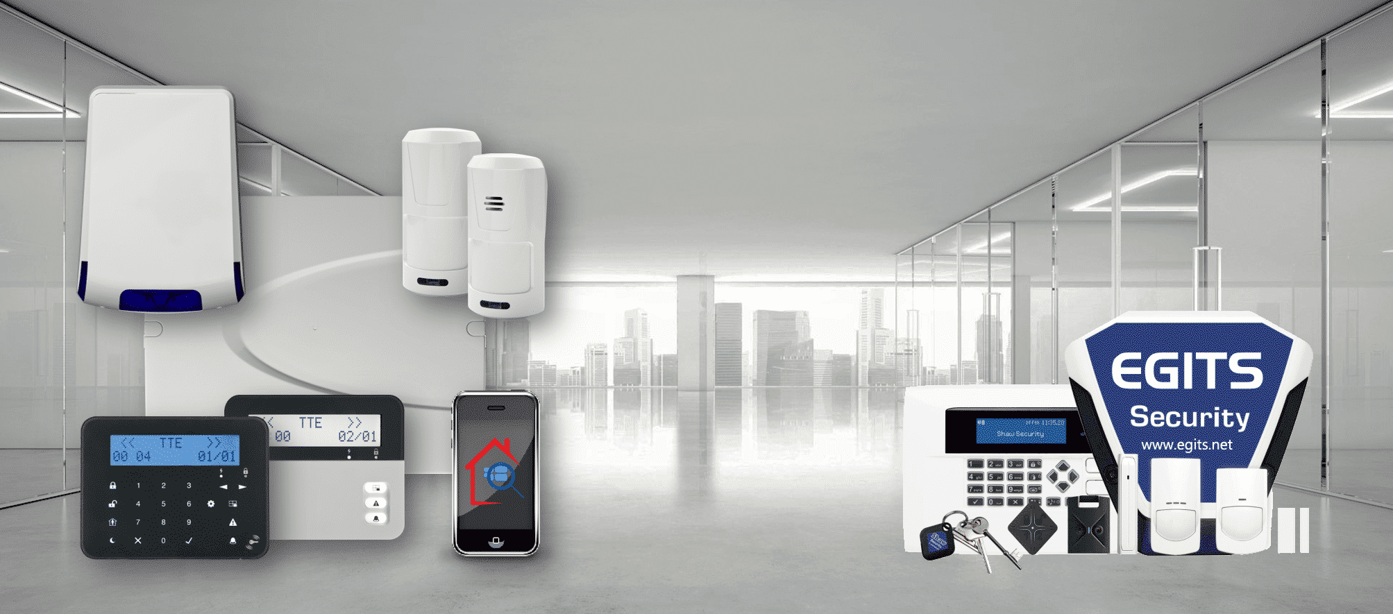 Intruder Alarm Security System Egypt Home Automation Egypt Wireless Security Control Panel, Motion Sensors, Sirens, Door Magnetic Contacts, Security Software